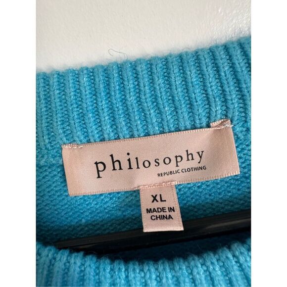 Philosophy blue soft knitted ribbed pullover sweater sz XL women’s coastal grand - Picture 4 of 5